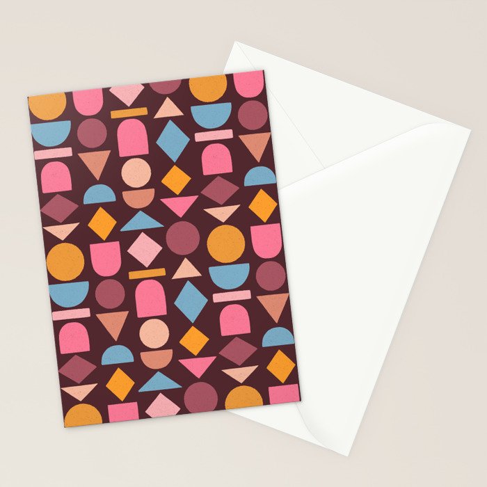 Geo Mod Shapes - Dark Stationery Card Gallery Image 2