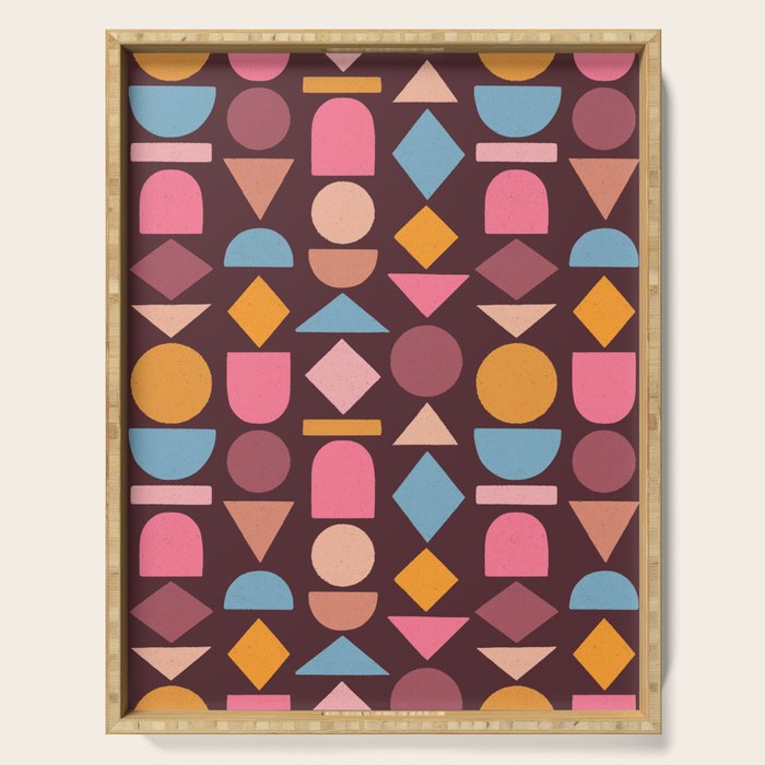 Geo Mod Shapes - Dark Serving Tray Gallery Image 1