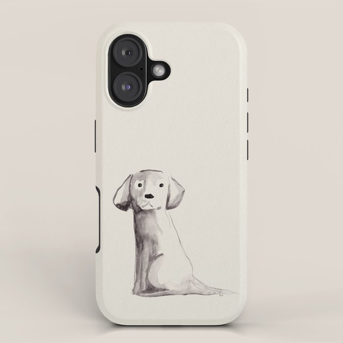 Little pup watercolor dog painting  iPhone Case Gallery Image 1