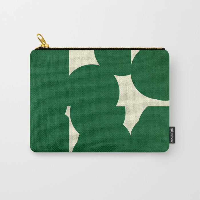 Abstract Green shape Carry All Pouch Gallery Image 1