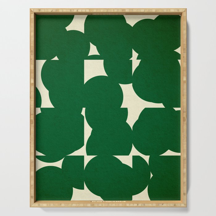 Abstract Green shape Serving Tray Gallery Image 1