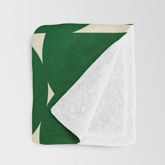 Abstract Green shape Throw Blanket Gallery Image 3