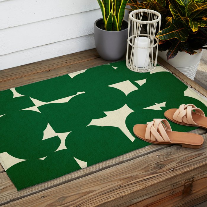 Abstract Green shape Outdoor Rug Gallery Image 2