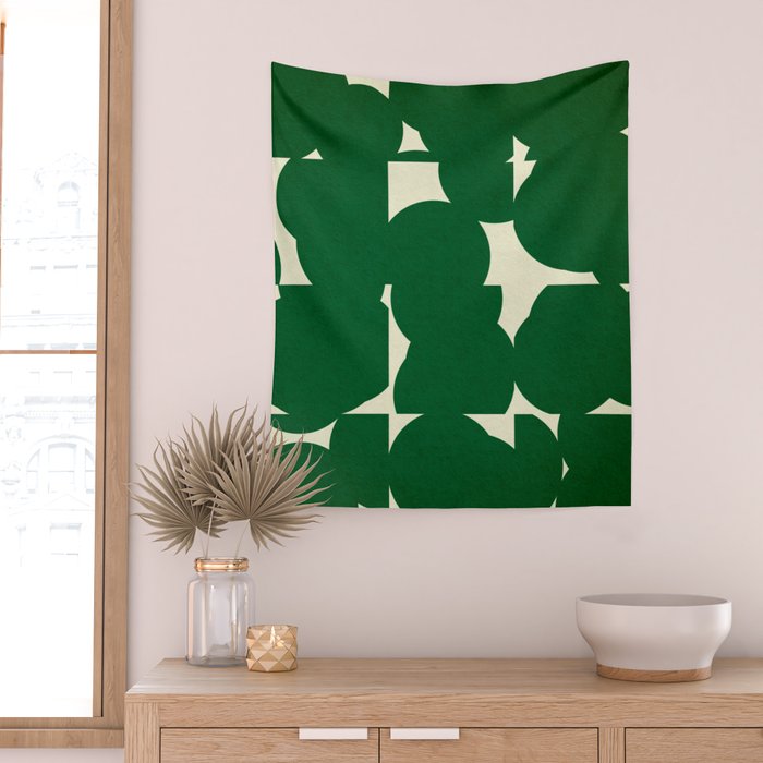 Abstract Green shape Wall Tapestry Gallery Image 2
