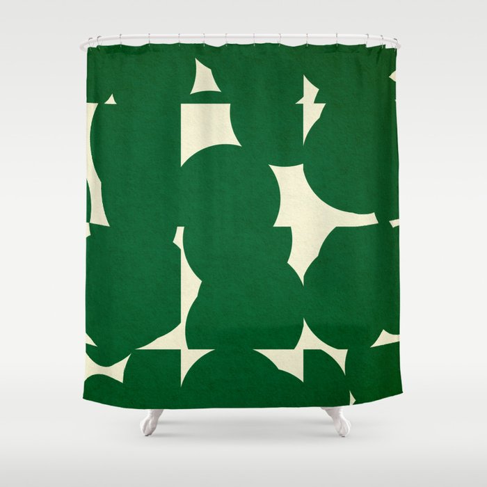 Abstract Green shape Shower Curtain Gallery Image 1