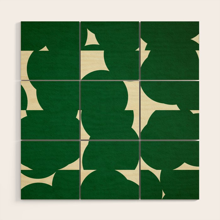 Abstract Green shape Wood Wall Art Gallery Image 1