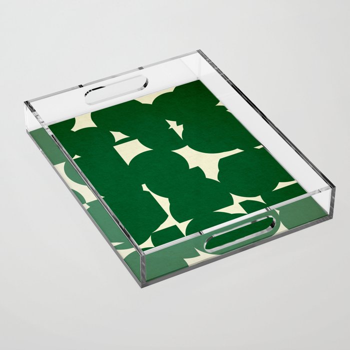 Abstract Green shape Acrylic Tray Gallery Image 1