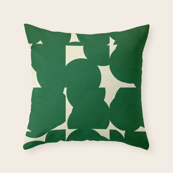 Abstract Green shape Throw Pillow Gallery Image 6