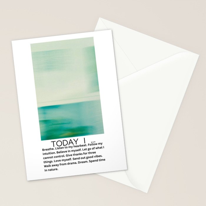 Today I believe in myself - positive affirmation yoga Stationery Card Gallery Image 2