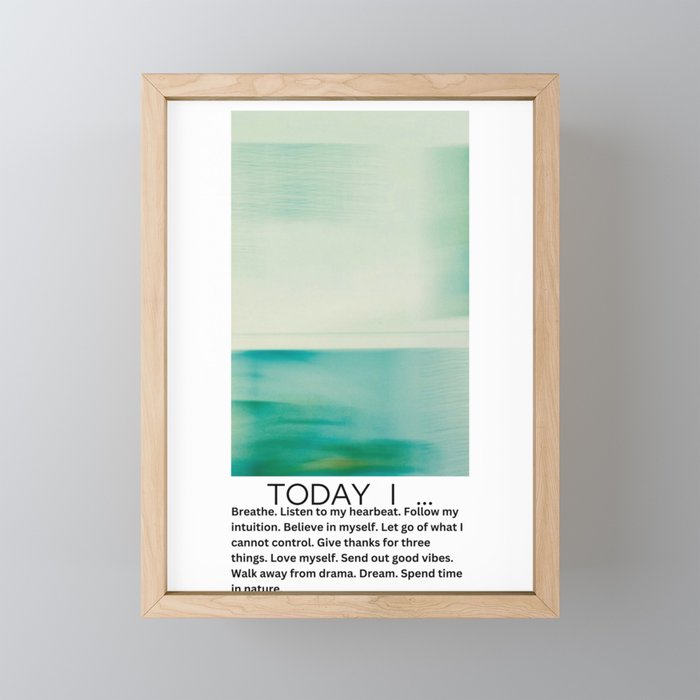 Today I believe in myself - positive affirmation yoga Mini Art Print Gallery Image 1