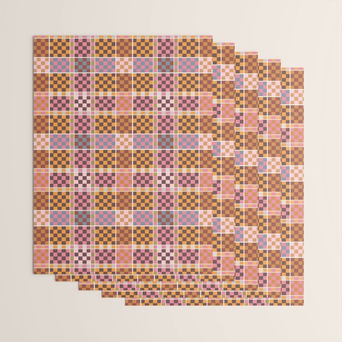 Vibrant Checkered Grid Wrapping Paper Gallery Image 3