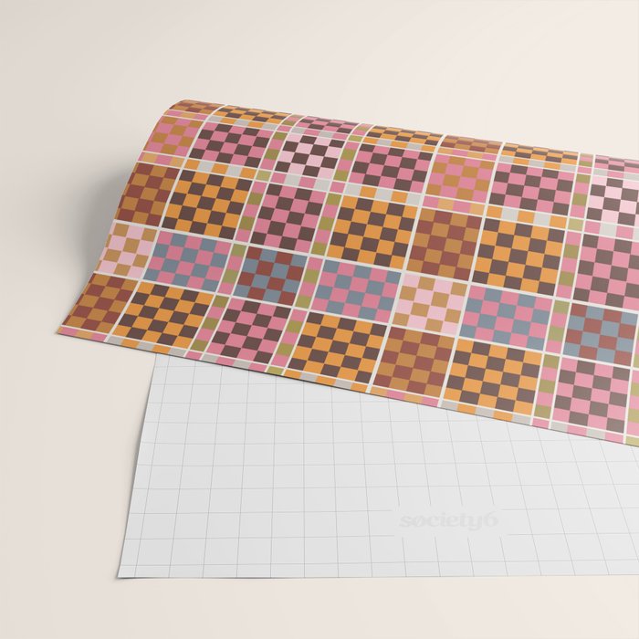 Vibrant Checkered Grid Wrapping Paper Gallery Image 2
