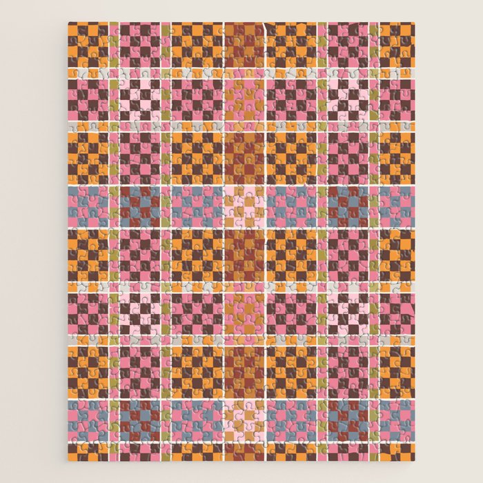 Vibrant Checkered Grid Jigsaw Puzzle Gallery Image 1