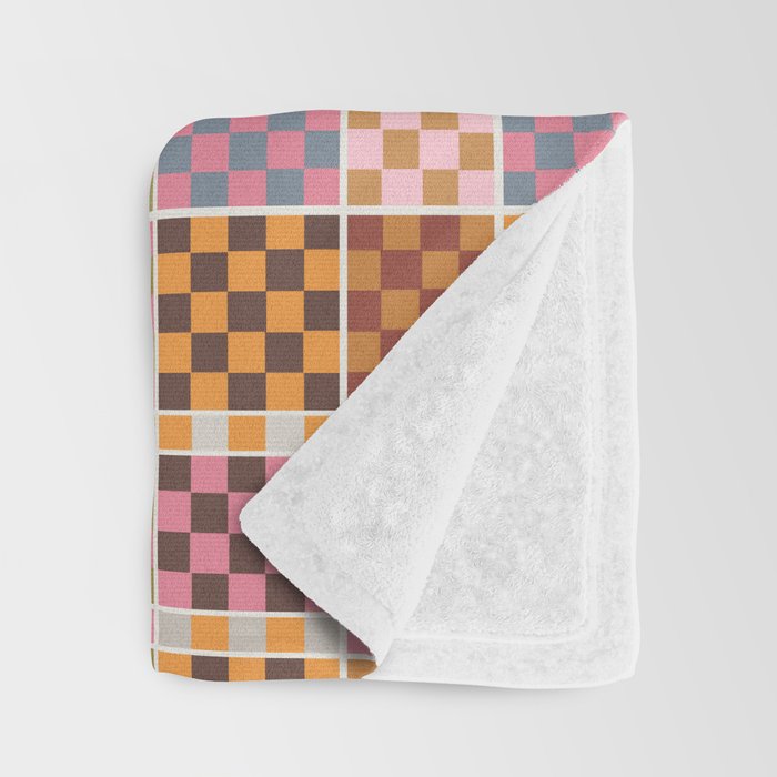 Vibrant Checkered Grid Throw Blanket Gallery Image 3