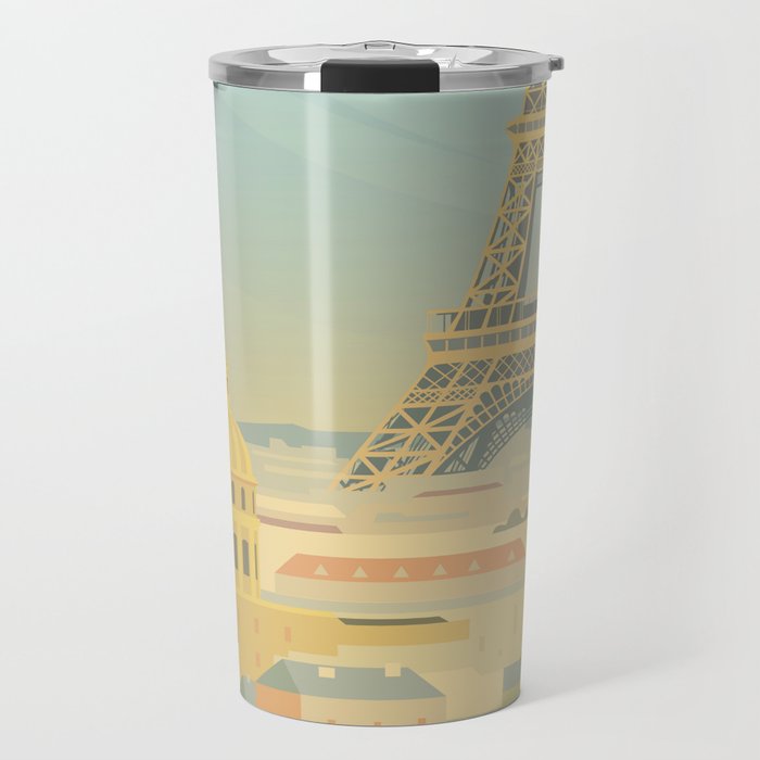 Paris France Eiffel Tower Vintage Travel Poster Commercial Air Travel Travel Mug Gallery Image 1
