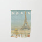 Paris France Eiffel Tower Vintage Travel Poster Commercial Air Travel Wall Hanging Gallery Image 1