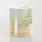 Paris France Eiffel Tower Vintage Travel Poster Commercial Air Travel Coffee Mug Gallery Image 4