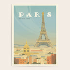 Paris France Eiffel Tower Vintage Travel Poster Commercial Air Travel Poster Gallery Image 4