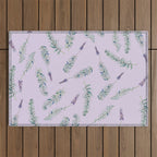 Lavender, Illustration Outdoor Rug Gallery Image 1