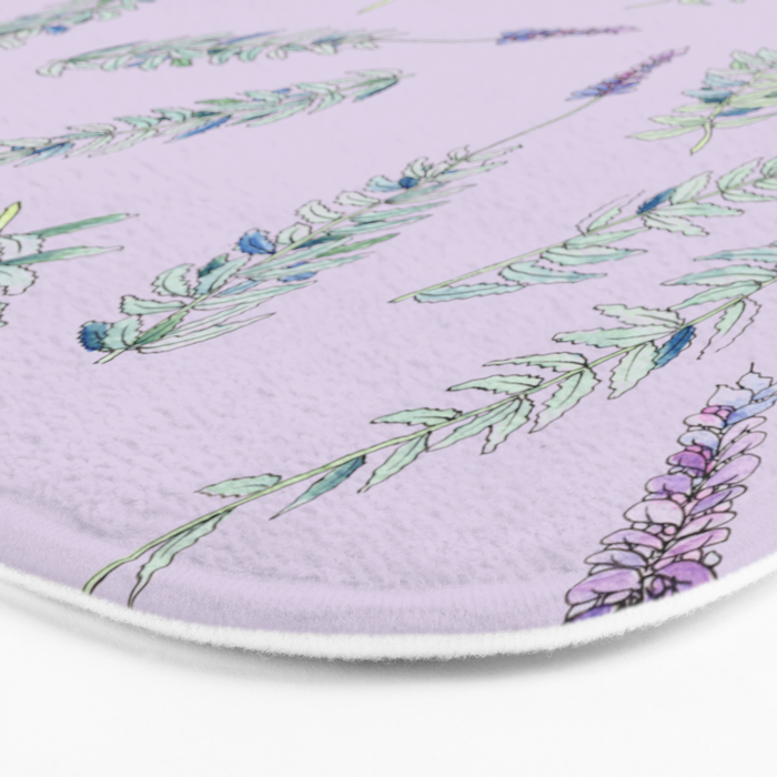 Lavender, Illustration Bath Mat Gallery Image 3