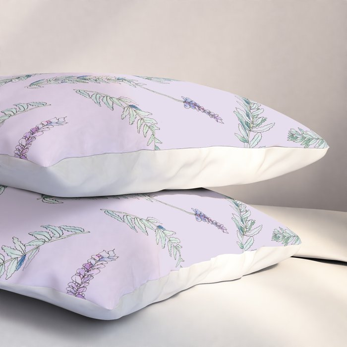 Lavender, Illustration Pillow Sham Gallery Image 3
