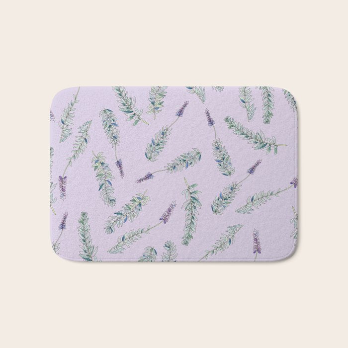 Lavender, Illustration Bath Mat Gallery Image 1