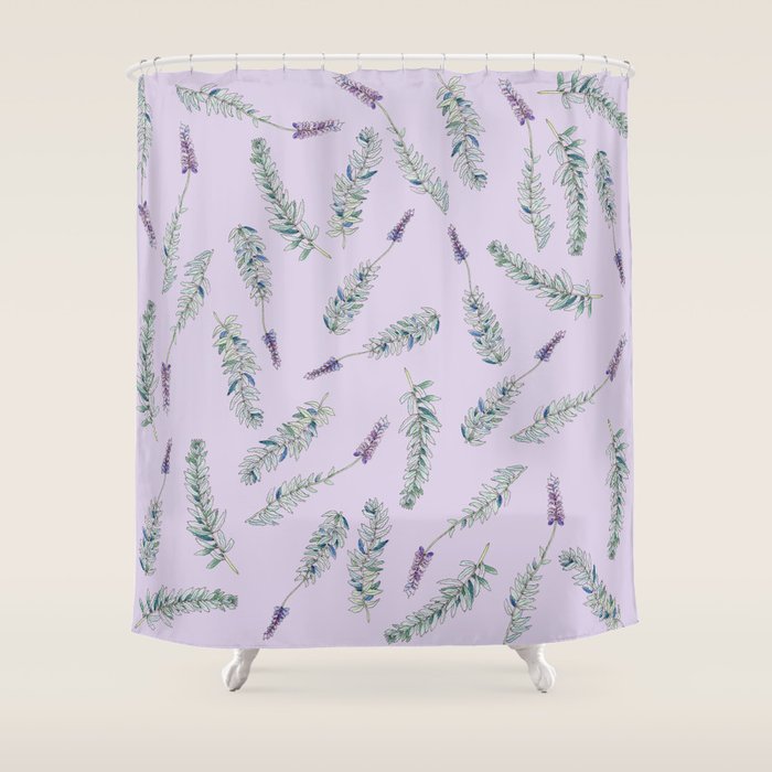 Lavender, Illustration Shower Curtain Gallery Image 1