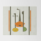 Mid-Century Modern Art Musical Strings Throw Blanket Gallery Image 2