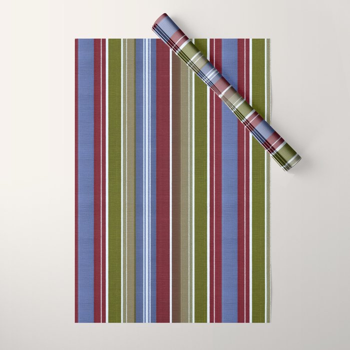 Warm Heritage Stripe Design Wrapping Paper Gallery Image 1