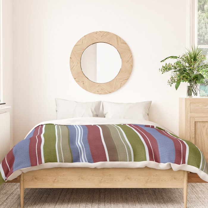 Warm Heritage Stripe Design Duvet Cover Gallery Image 3