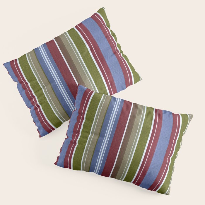 Warm Heritage Stripe Design Pillow Sham Gallery Image 3