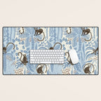 Jungle adventure striped blue Desk Mat Gallery Image 1