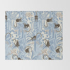 Jungle adventure striped blue Throw Blanket Gallery Image 2