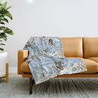 Jungle adventure striped blue Throw Blanket Gallery Image 1