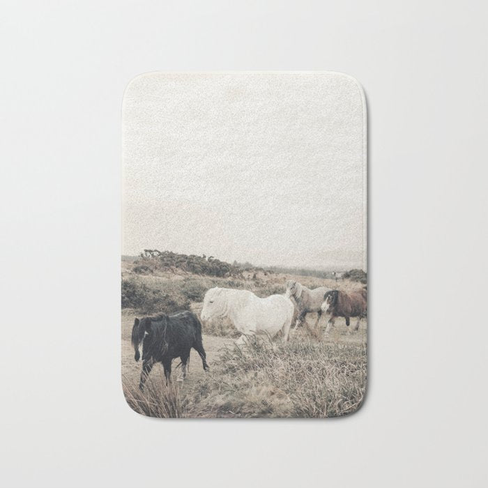 Wild horses on the endless highlands 3 Bath Mat Gallery Image 1