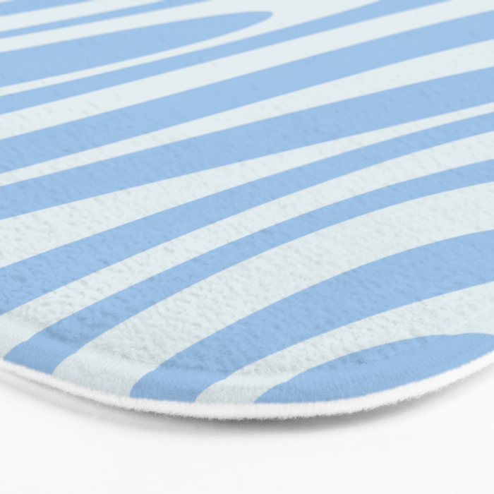 Wavy Loops Retro Abstract Pattern in Powder Blue Tones Bath Mat Gallery Image 3