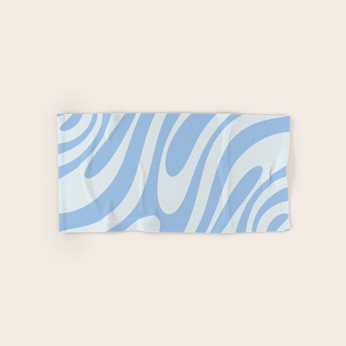 Wavy Loops Retro Abstract Pattern in Powder Blue Tones Towels Gallery Image 1