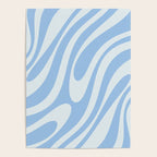 Wavy Loops Retro Abstract Pattern in Powder Blue Tones Poster Gallery Image 4