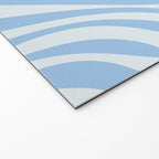 Wavy Loops Retro Abstract Pattern in Powder Blue Tones Welcome Mat Gallery Image 2