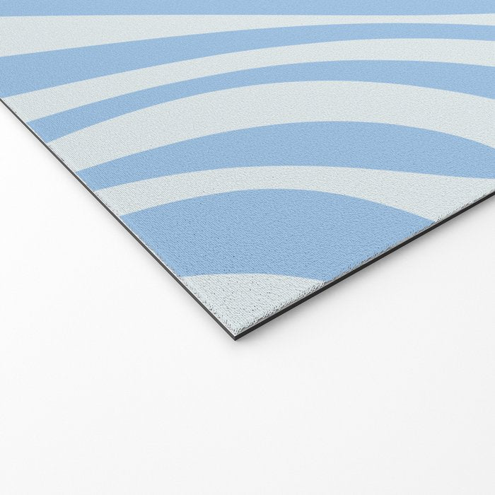 Wavy Loops Retro Abstract Pattern in Powder Blue Tones Welcome Mat Gallery Image 2