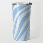 Wavy Loops Retro Abstract Pattern in Powder Blue Tones Travel Mug Gallery Image 2
