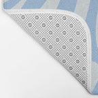 Wavy Loops Retro Abstract Pattern in Powder Blue Tones Bath Mat Gallery Image 2