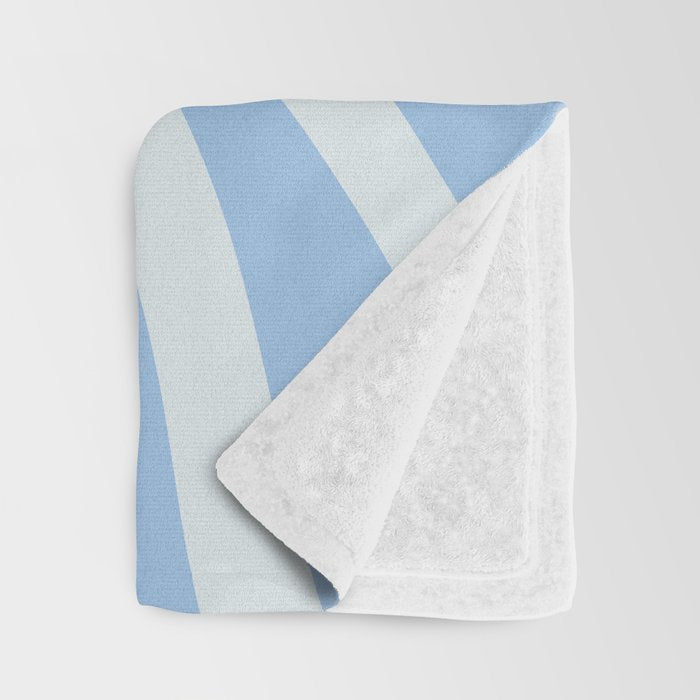 Wavy Loops Retro Abstract Pattern in Powder Blue Tones Throw Blanket Gallery Image 3