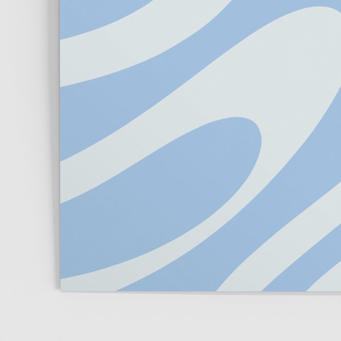 Wavy Loops Retro Abstract Pattern in Powder Blue Tones Poster Gallery Image 3