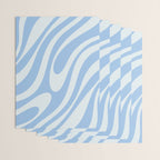 Wavy Loops Retro Abstract Pattern in Powder Blue Tones Wrapping Paper Gallery Image 3