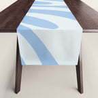 Wavy Loops Retro Abstract Pattern in Powder Blue Tones Table Runner Gallery Image 1
