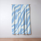 Wavy Loops Retro Abstract Pattern in Powder Blue Tones Window Curtain Gallery Image 3
