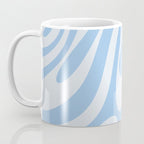 Wavy Loops Retro Abstract Pattern in Powder Blue Tones Coffee Mug Gallery Image 3