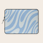 Wavy Loops Retro Abstract Pattern in Powder Blue Tones Laptop Sleeve Gallery Image 1