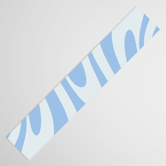 Wavy Loops Retro Abstract Pattern in Powder Blue Tones Table Runner Gallery Image 3